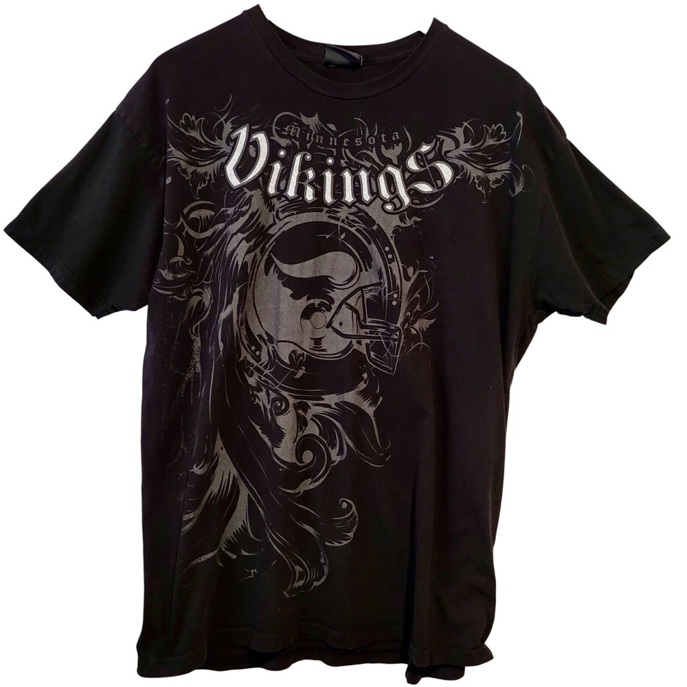 Reebok Black & Gray Minnesota Vikings T Shirt XL